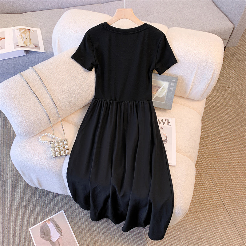Mom and Daughter Solid Black A-line Dress