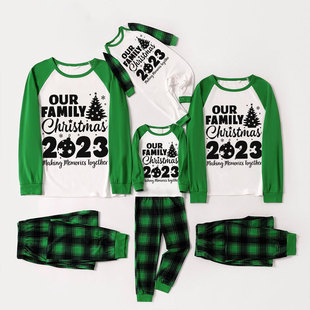 Christmas Cartoon Face Print Family Matching Raglan Long-sleeve Pajamas Sets