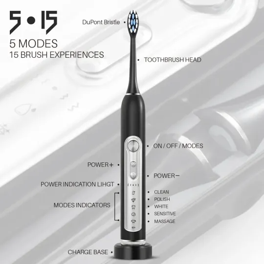 Super Sonic Electric Smart Timer Whitening Toothbrush for Adults and Kid