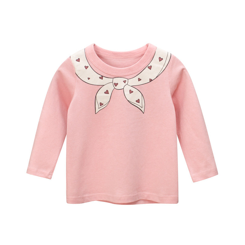 Toddler Girls Bowknot Print Tee and Sweatants
