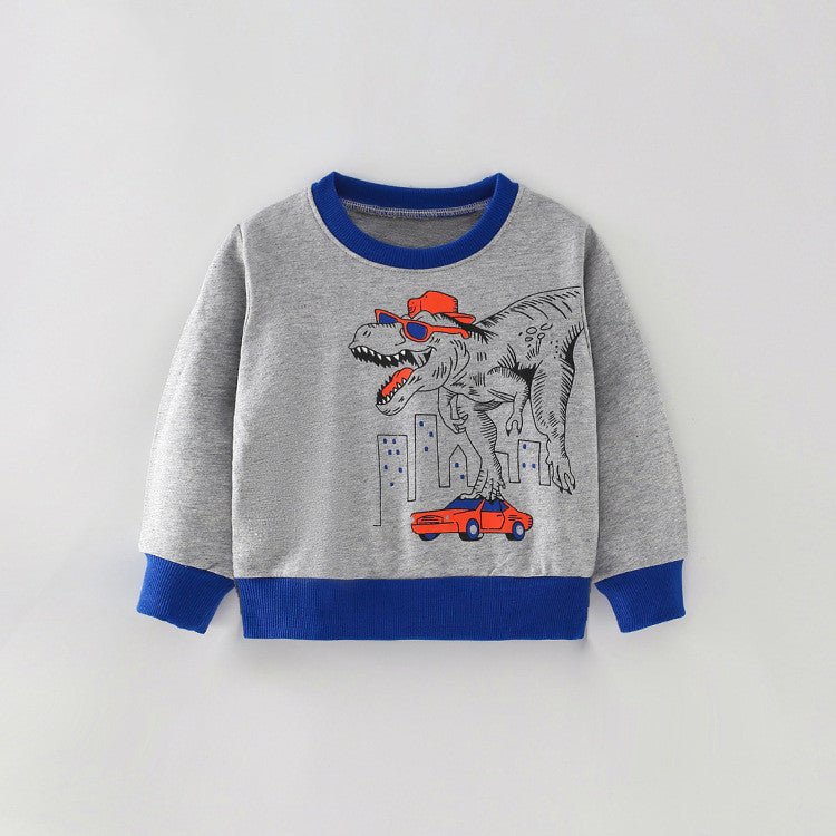 Toddler Boys Dinosaur and Car Print Sweatshirt
