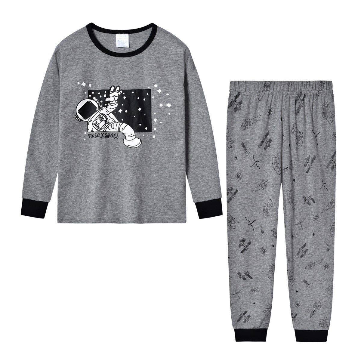 Toddler Astronauts Print Tops & Pants Grey Lounge Set