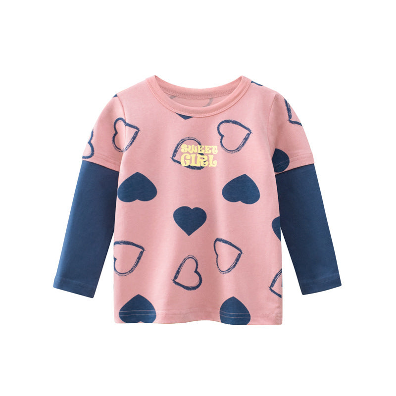 Toddler Girls Allover Heart Print Tee and Sweatants