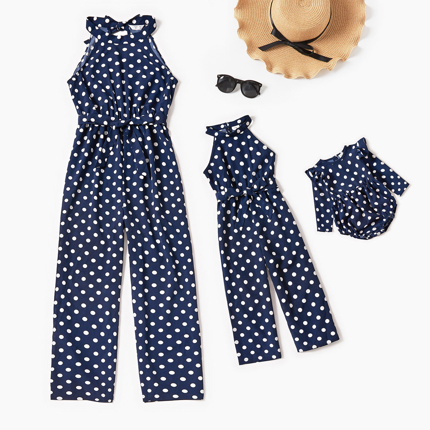 Mom and Daughter All Over Prin Halter Jumpsuit