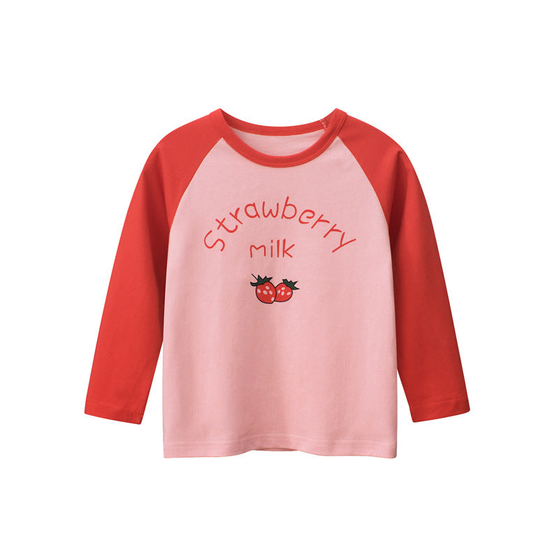 Toddler Girls Strawberry and Letter Print Tee and Sweatants