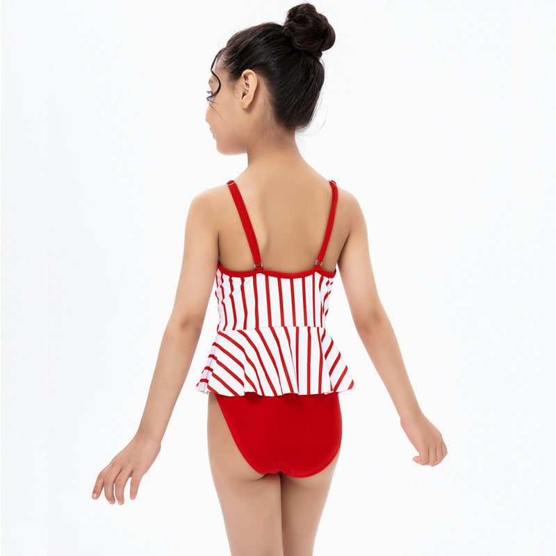 Striped Print One-Pieces Swimsuits for Mom and Me