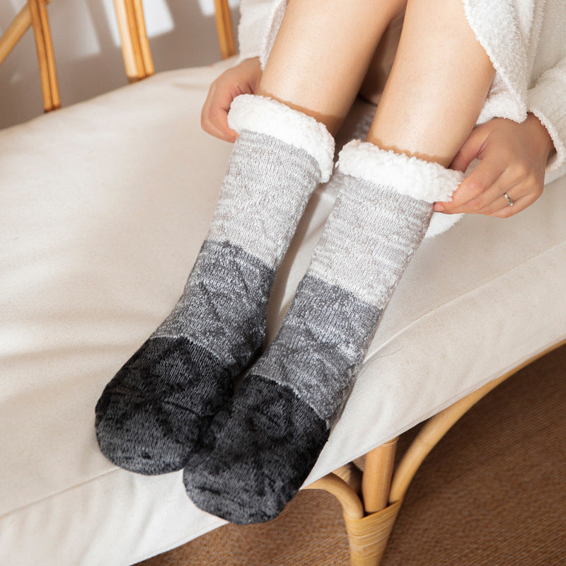 Christmas Floor Socks For Adults Carpet Socks For Home Plus Fleece Sleeping Lamb Socks