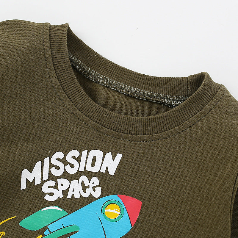 Toddler Boys Rocket and Letter Print Sweatshirt