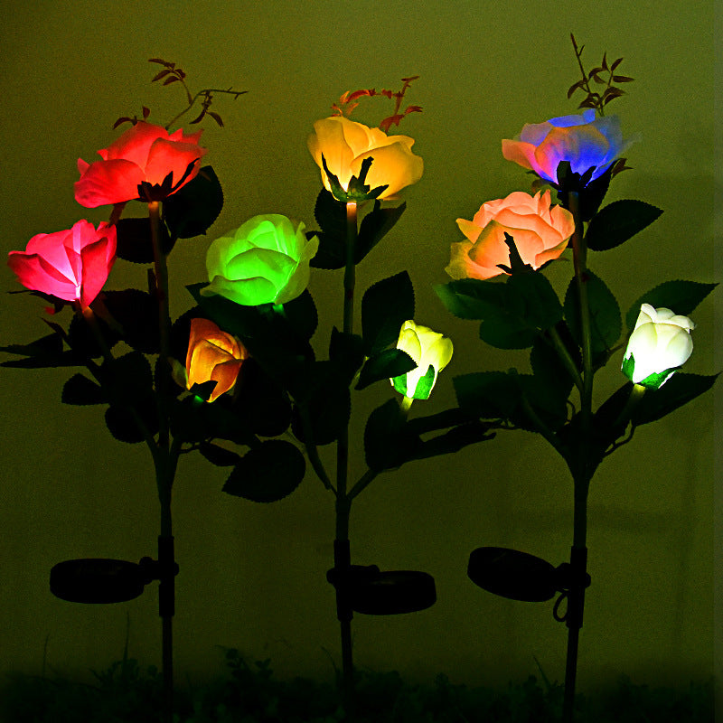 2 Pack Solar Rose Flower Lights with 6 Rose Flowers
