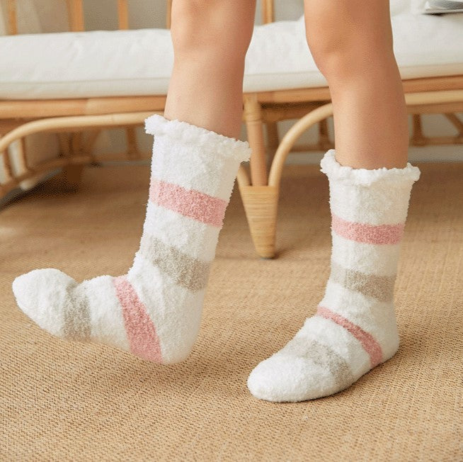 Coral Velvet Floor Socks For Winter Mid Calf Sock