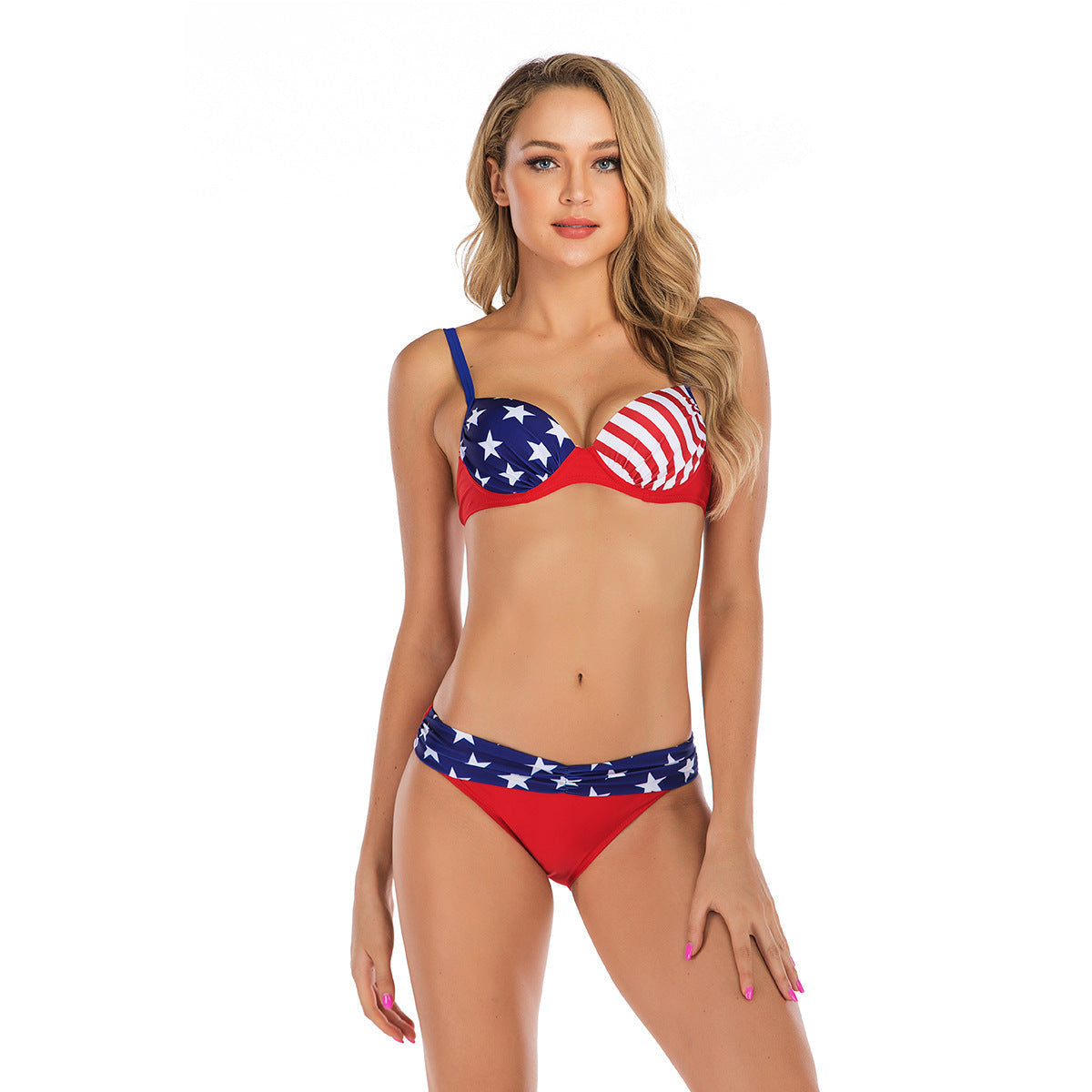Women American Flag Print Bikini Swimsuit