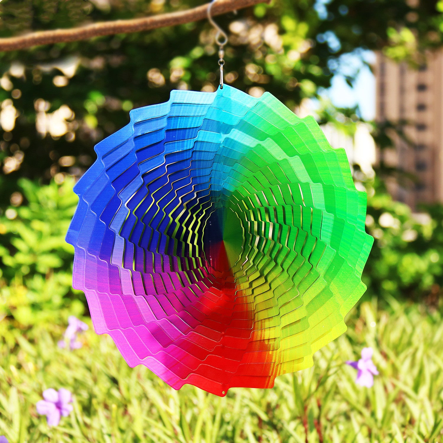 12 inch Multi Color Stainless Steel Mandala Wind Spinners