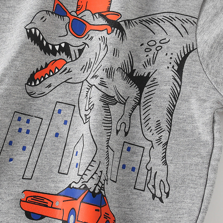 Toddler Boys Dinosaur and Car Print Sweatshirt