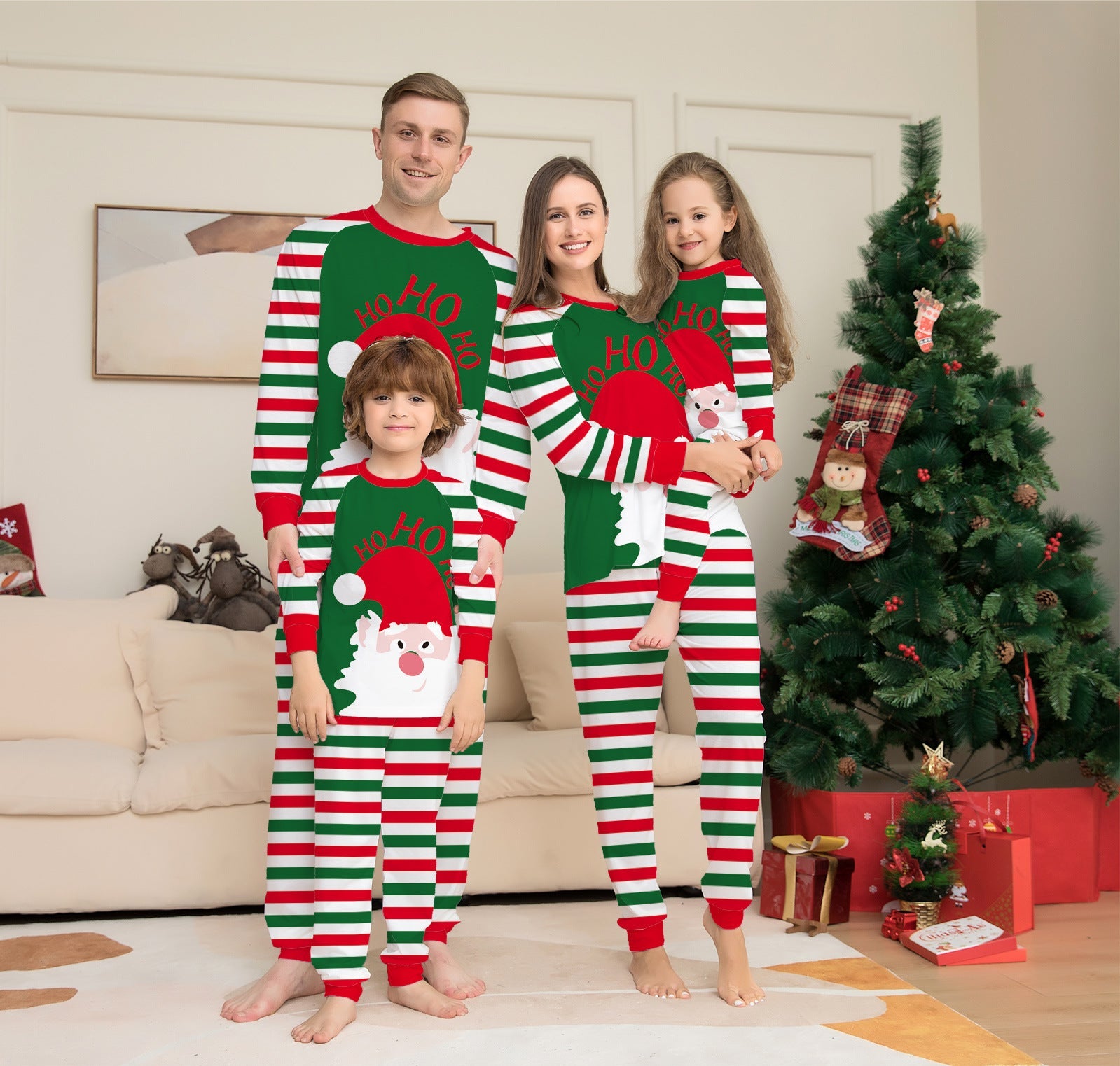 Santa Claus Letter Print Christmas Family Matching Pajamas With Dog
