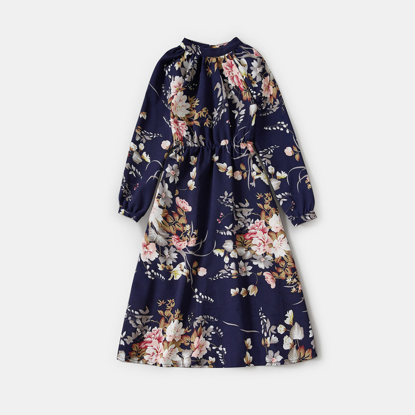 Floral Print Long-sleeve Dress for Mom and Me