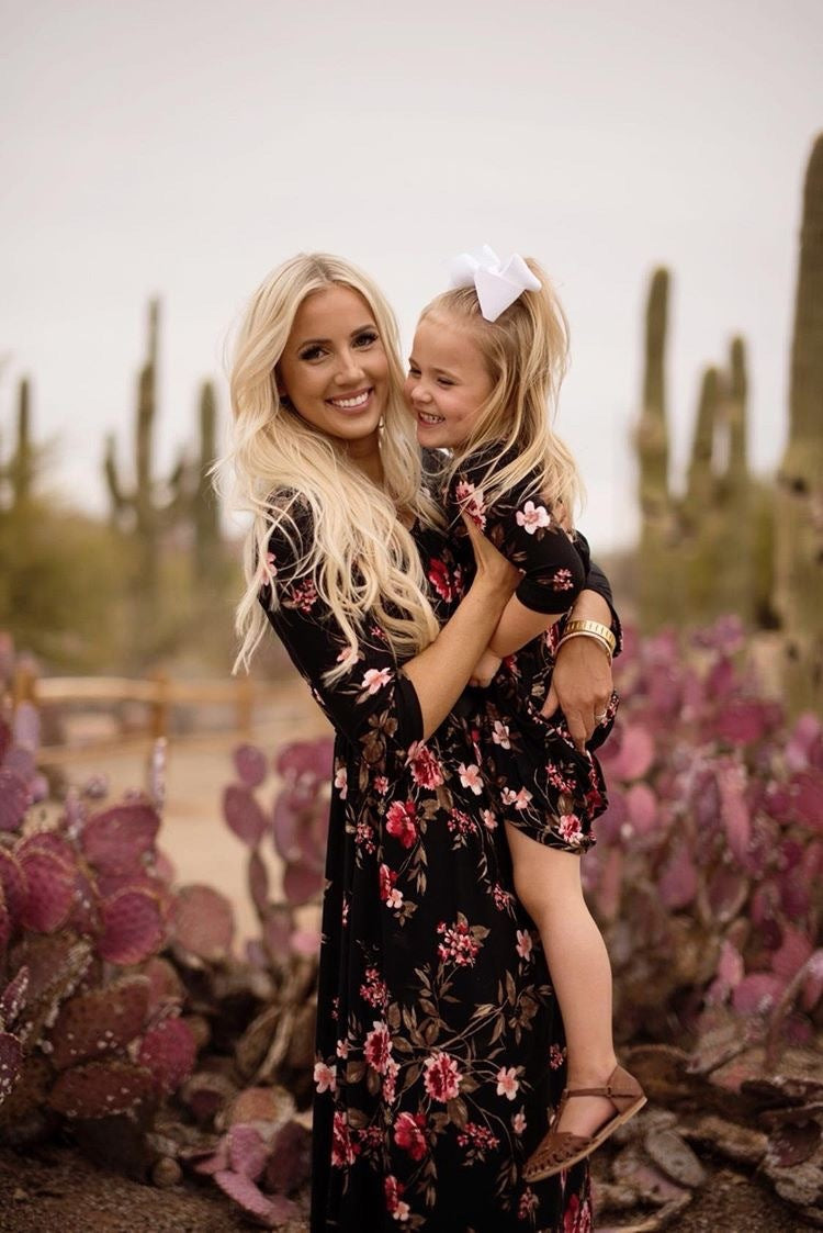 Mommy & Daughter Floral Print Dress