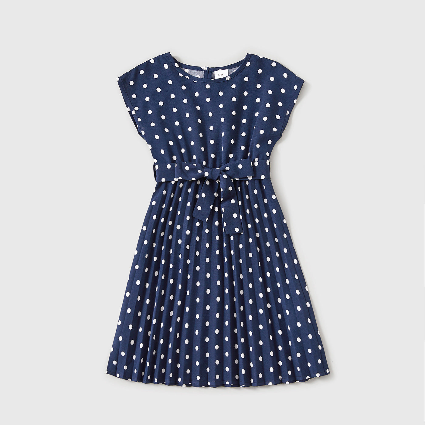 Allover Polka Dots Blue Sleeveless Dress for Mom and Me