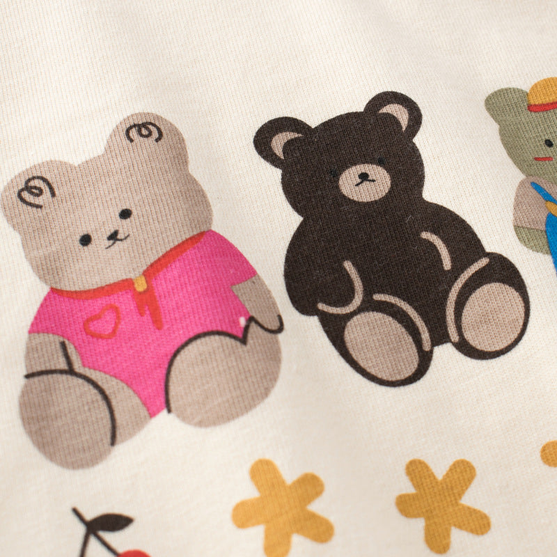Toddler Girls Bear Print Tee and Sweatants