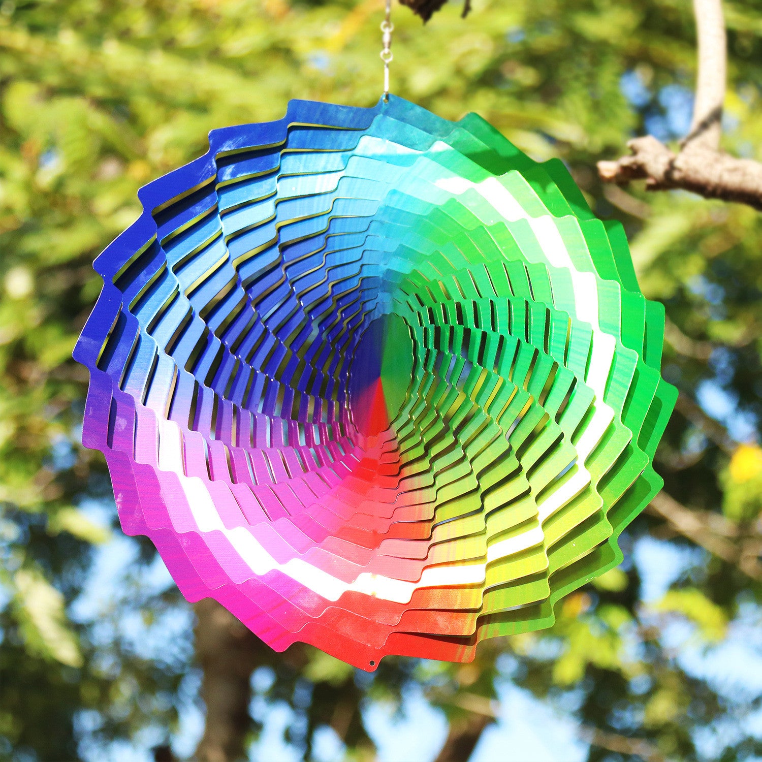 12 inch Multi Color Stainless Steel Mandala Wind Spinners