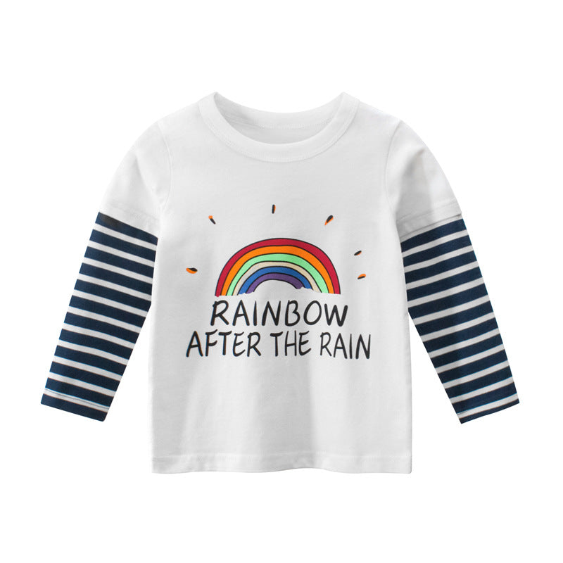 Toddler Girls Striped Contrast 100% Cotton Tee and Sweatpants