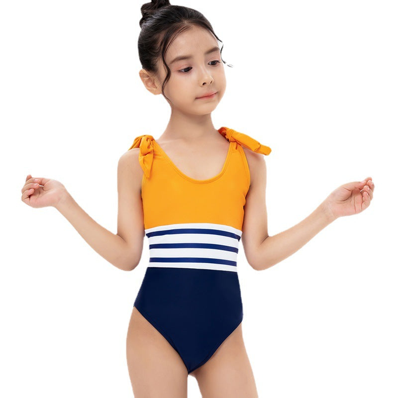 Colorblock One-Pieces Swimsuits for Mommy and Me