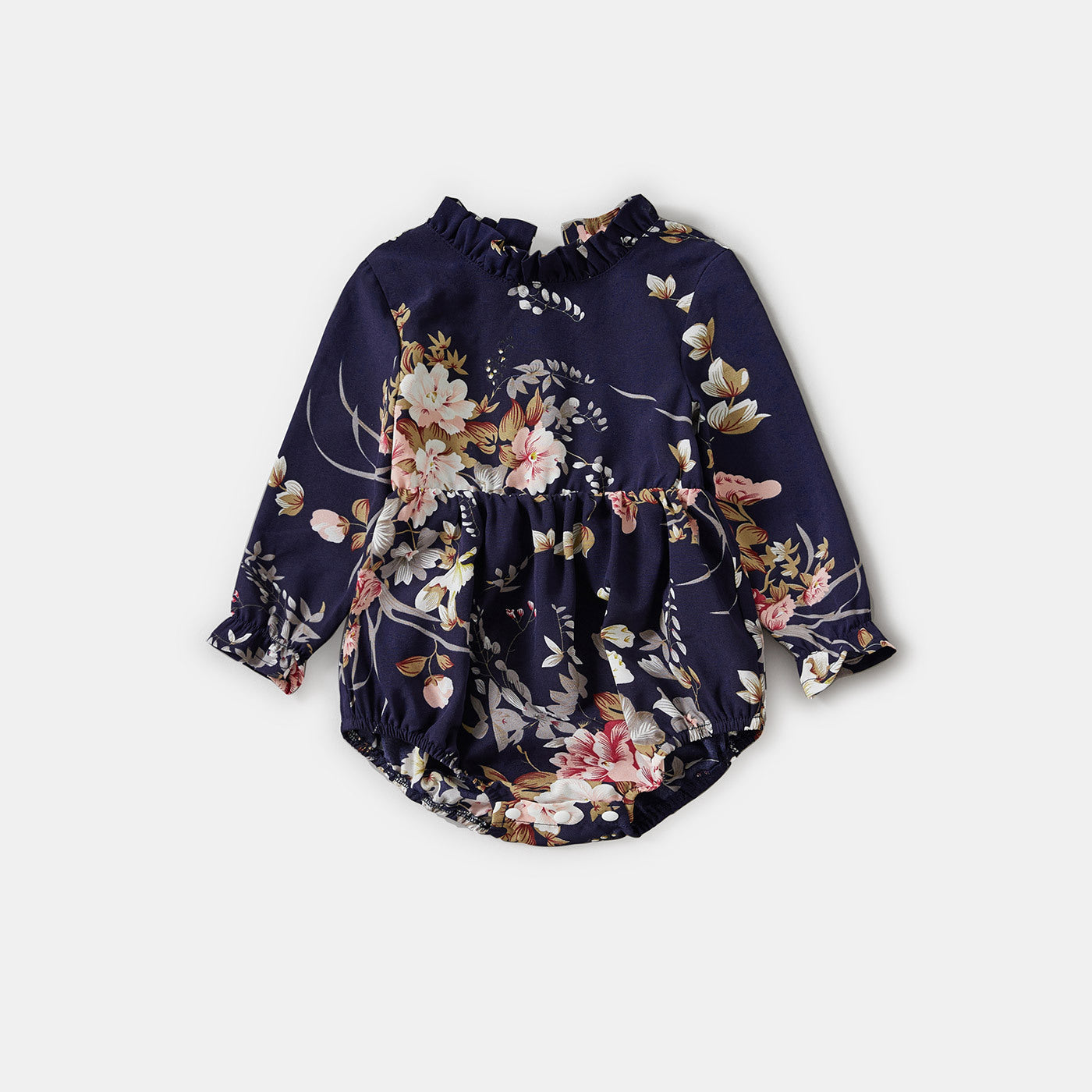 Floral Print Long-sleeve Dress for Mom and Me