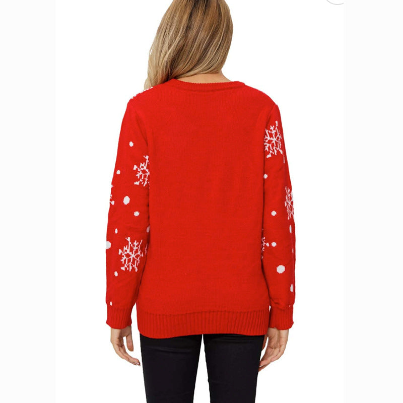 Women Christmas Deer Print Ugly Christmas Sweater