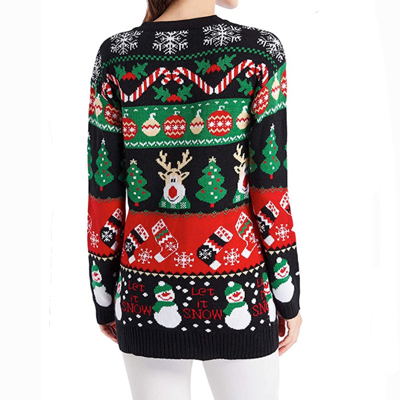 Ugly Christmas Sweater for Women Reindeer Sweaters Cardigan