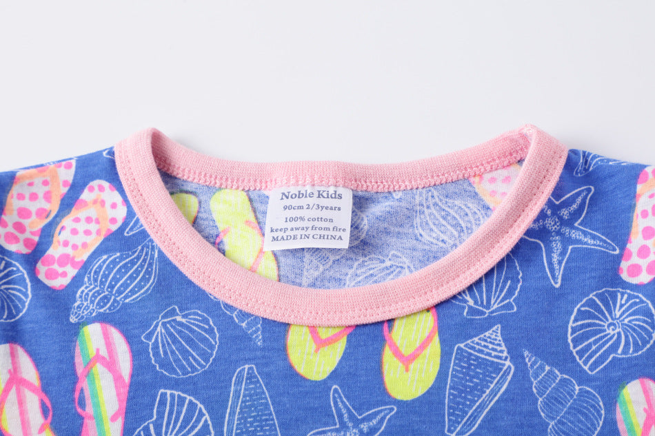 Toddler Girl Pattern Print Short-sleeve Cotton Dress