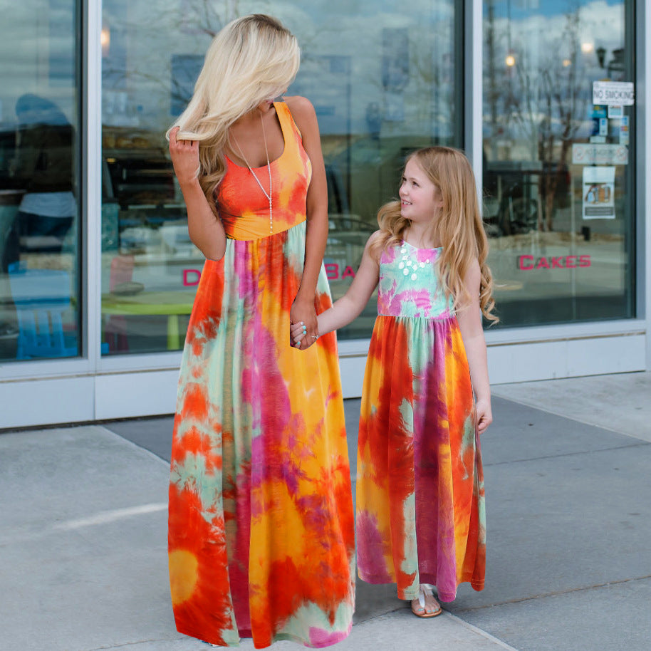 Mommy and Me Matching Dress Tie Dye Dress