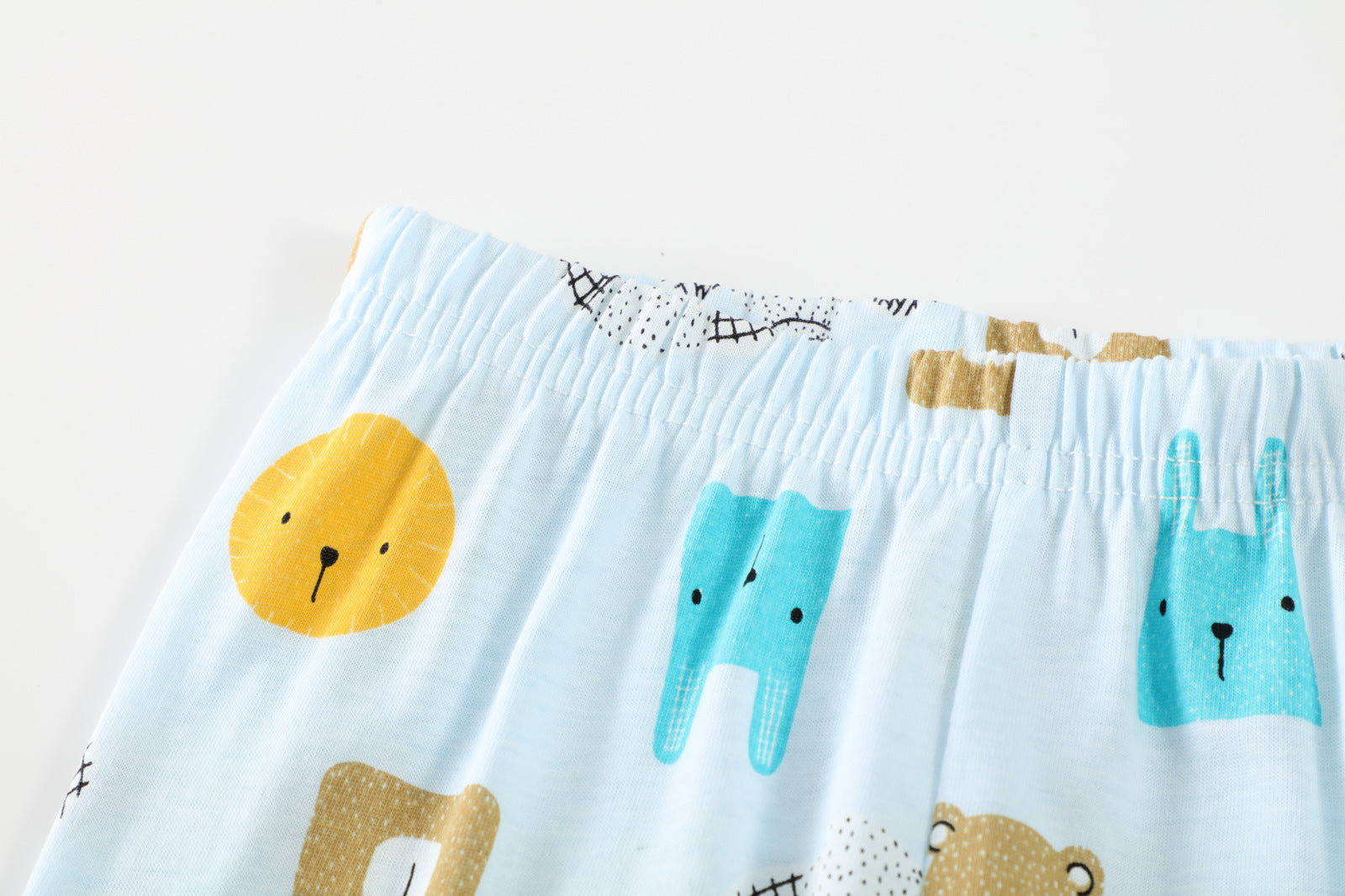 Boy Cartoon Pattern Print Short Sleeve Tops & Pants Lounge Set