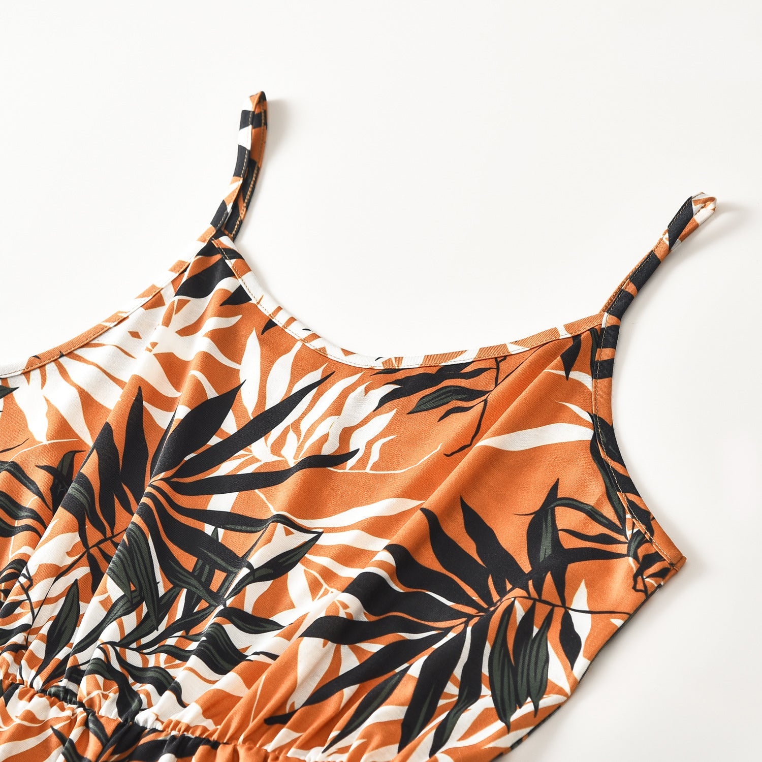 Bamboo Leaf Print Cami Dress for Mom and Me