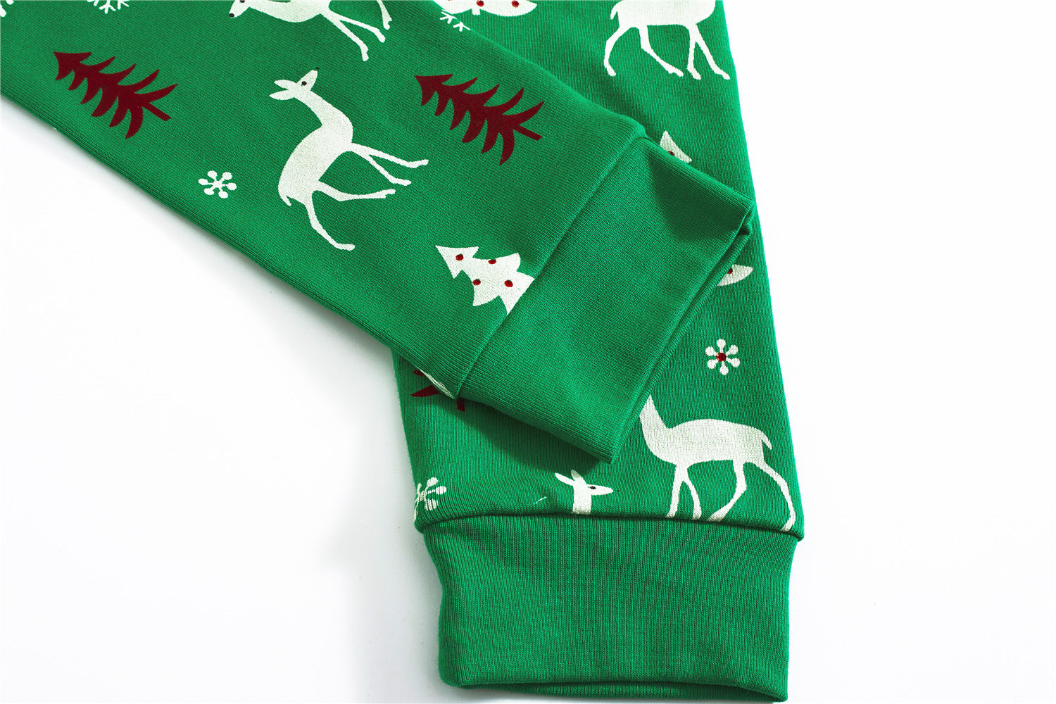 Merry Christmas Reindeer Print Christmas Family Black Pajamas Set
