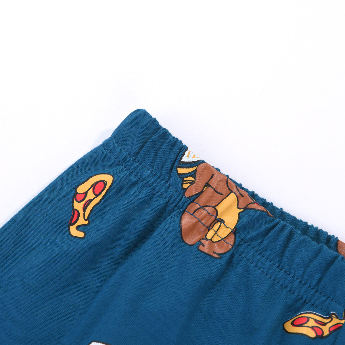 Boy Bear Print Tops & Pants Blue Lounge Set