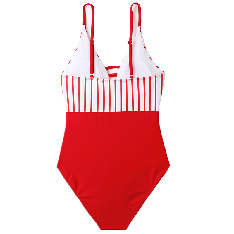 Striped Print One-Pieces Swimsuits for Mom and Me