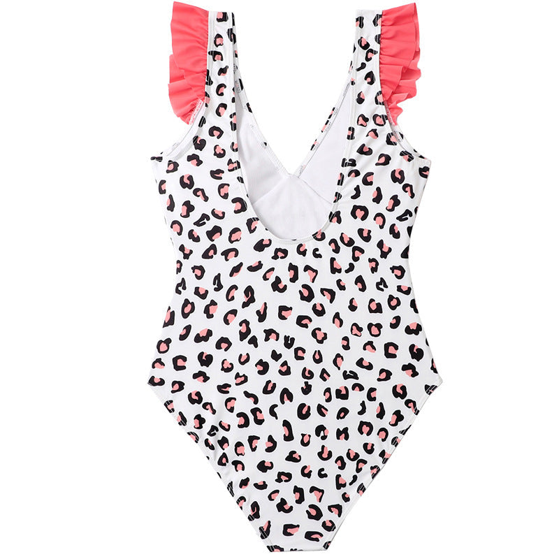 Leopard Ruffle One-Pieces Swimsuits for Mommy and Me