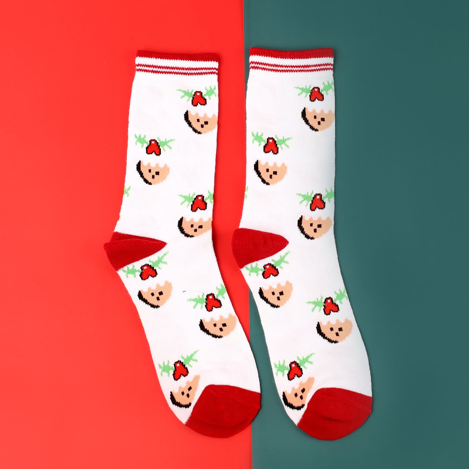 New Popular Breathable Christmas Cartoon Mid Calf Socks