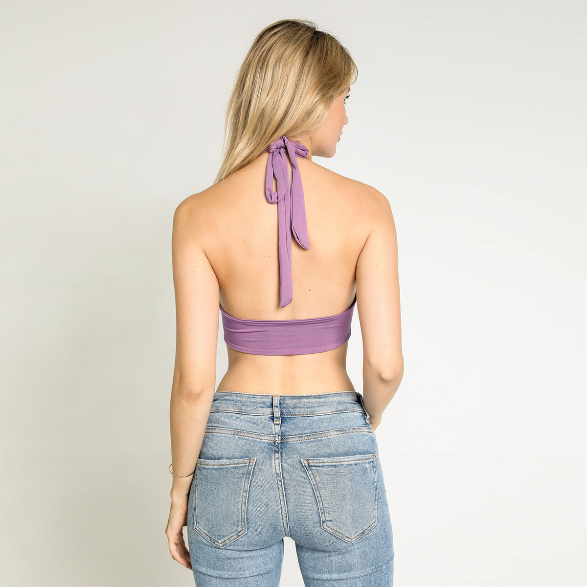 Women Solid Color Slim Backless Camisole Tank Top with Straps ZY9116