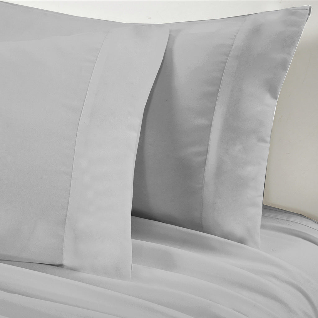 Solid Color Four-Piece Bed Sheet Set Fitted Sheet Pillowcase