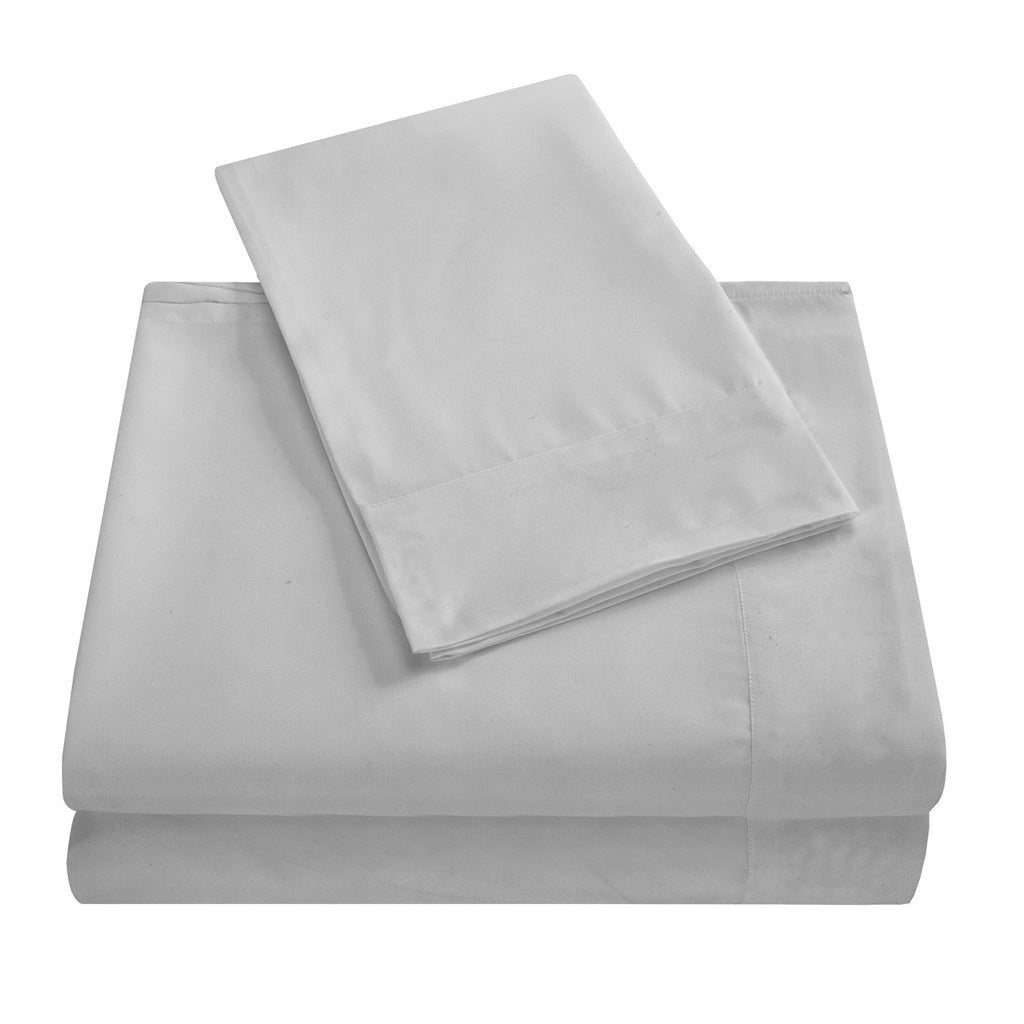 Solid Color Four-Piece Bed Sheet Set Fitted Sheet Pillowcase