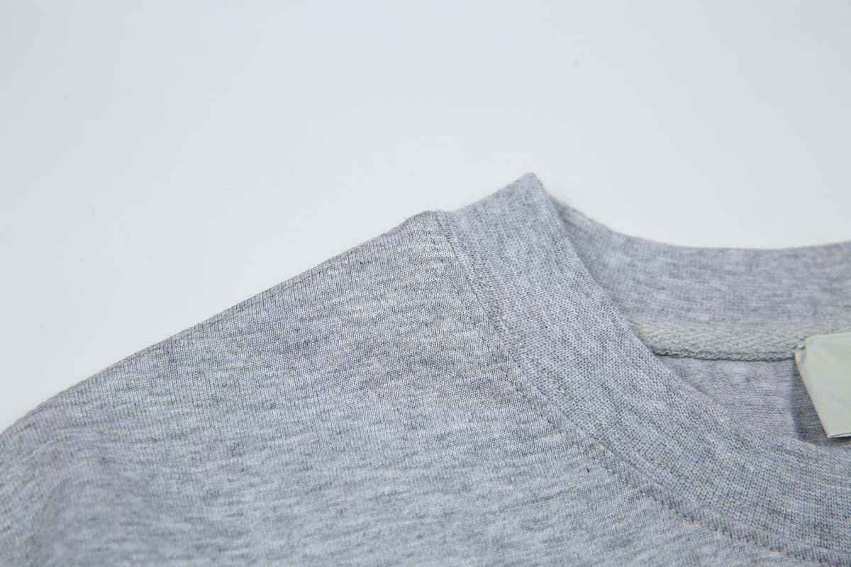 'Ho Ho Ho' Letter Pattern Family Christmas Matching Pajamas Tops Cute Gray Long Sleeve Sweatshirt With Dog Bandana