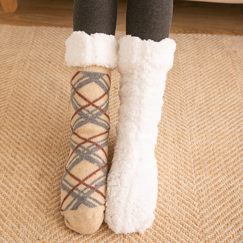 Ladies' Sherpa Fleece Floor Socks Women's Socks For Sleep