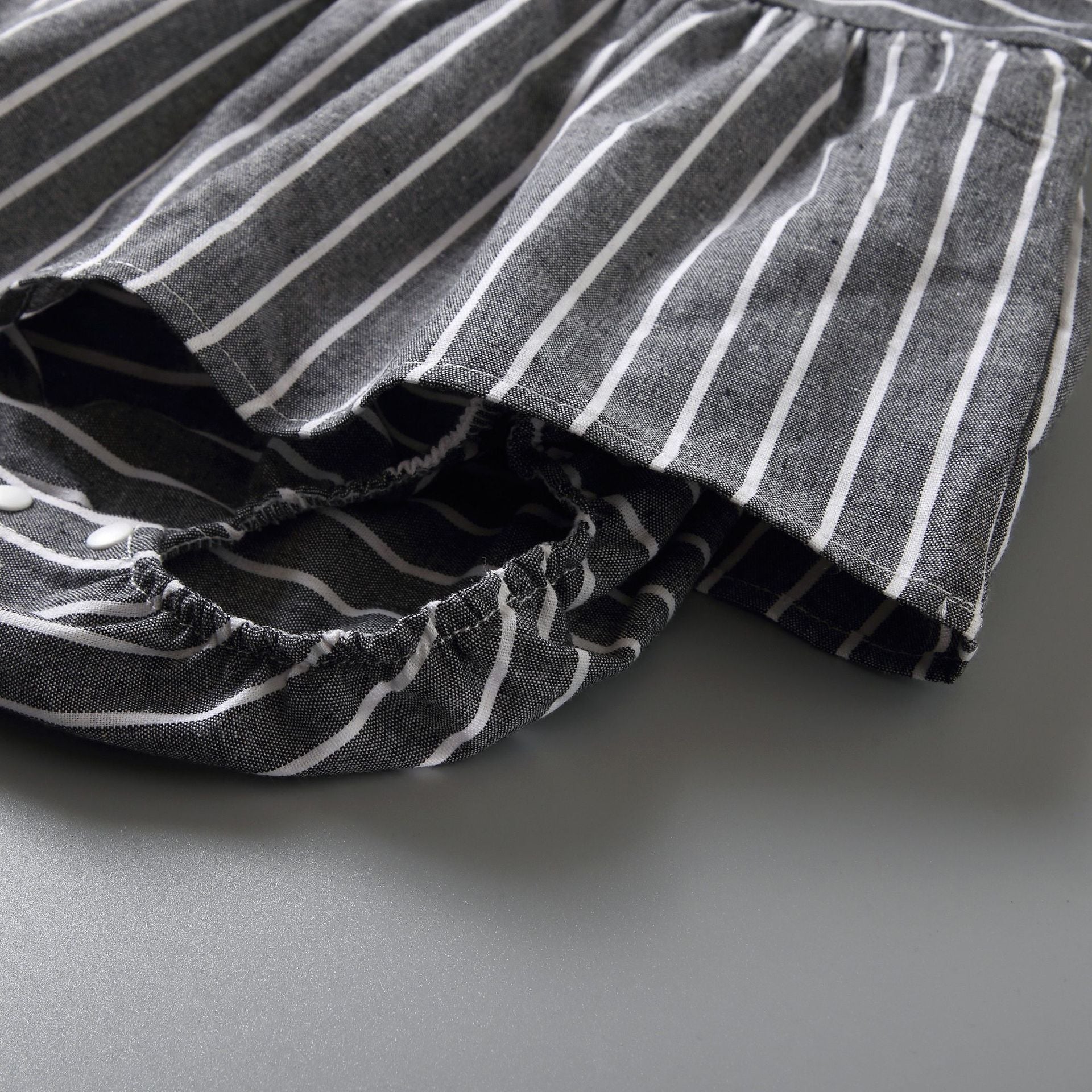Stripe Print Sleeveless Matching White Sling Shorts Rompers