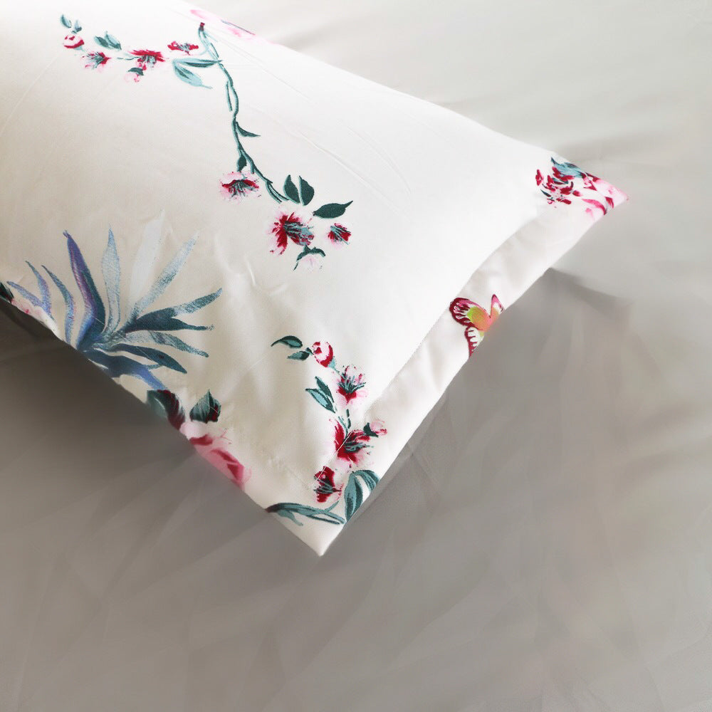 Botanical Floral Print Quilt Cover Pillowcase Three Piece Set