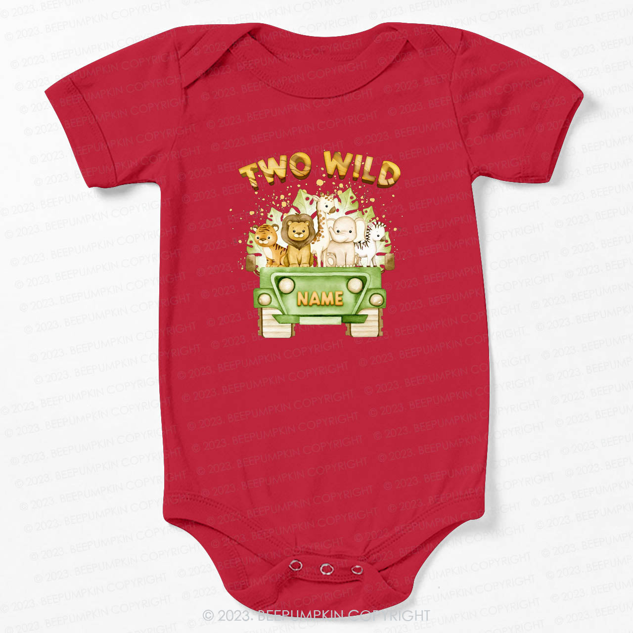 Two Wild Named Safari Bodysuit For Baby