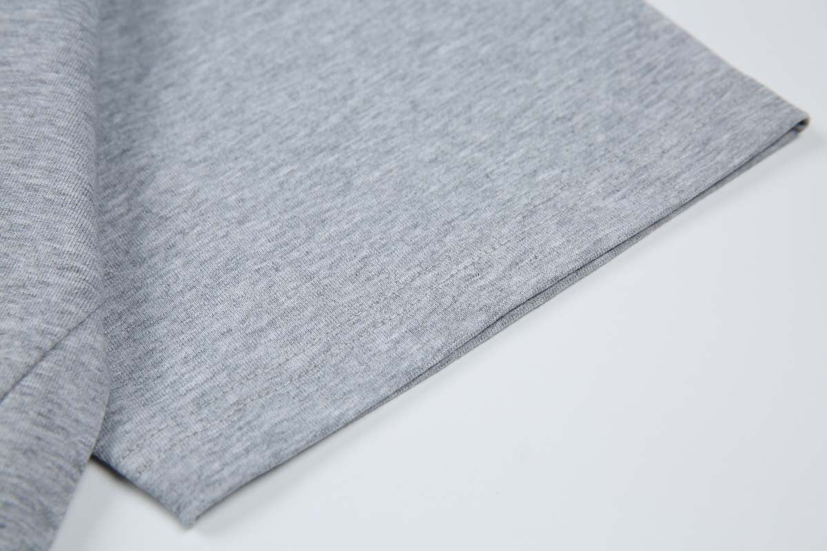 'Ho Ho Ho' Letter Pattern Family Christmas Matching Pajamas Tops Cute Gray Short Sleeve T-shirt With Dog Bandana