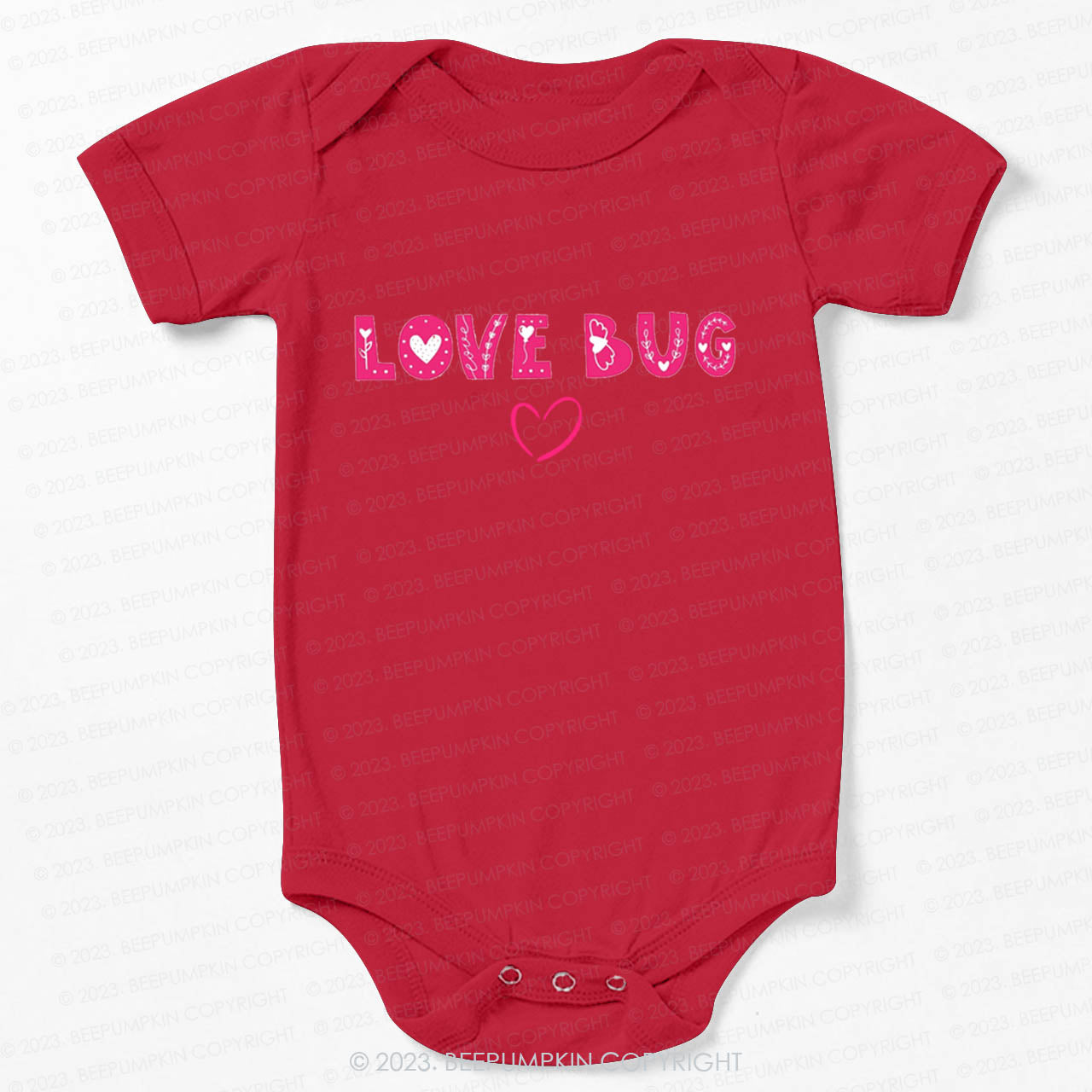 Love Bug Cute Happy Valentines Day Bodysuit For Baby