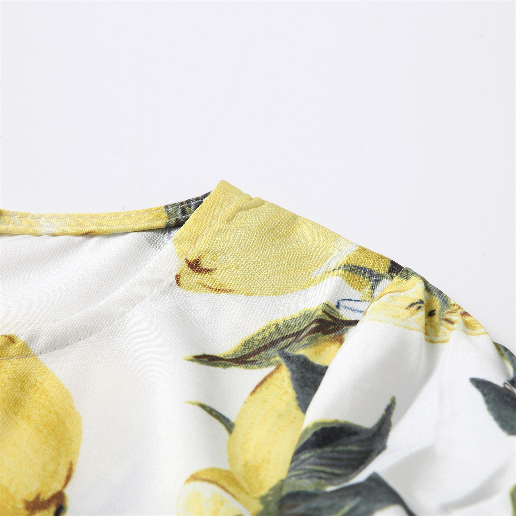 Yellow Print Stitching Floral Dresses for Mommy and Me