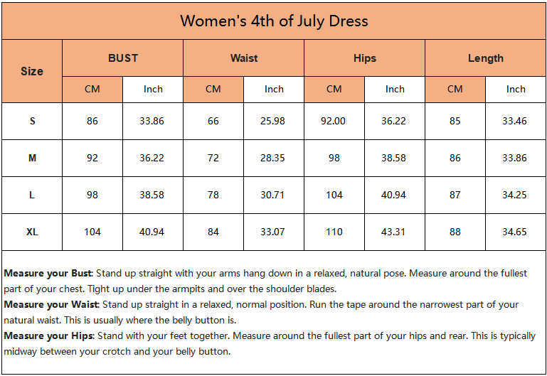 Women 4th Of July Short Dress