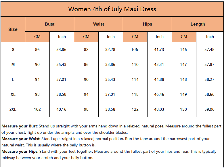 Women 4th Of July Maxi Dress